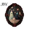 Scratch Resistant Fridge Decor Halloween Ghost Refrigerator Magnet, Retro Gothic Magnets, Oval Picture Frame Magnetic Stickers for Kitchen