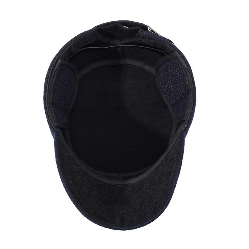 Middle-Aged and Elderly Warm Velvet Hat Autumn Winter Flat Cap Cold-Proof Outdoor Men's Thick Cap