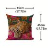1Pc Animal Theme Decor Pillow Cover Retro Style The Leopard Print Throw Pillows, Square Durable Linen Throw Pillow Covers