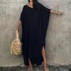 Bikini Cover Up Einfarbig Split Locker sitzende Sonnenschutz Strand Kleid Urlaub