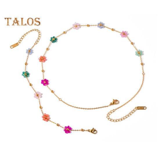 Dame Halskjede Armbånd Fargerikt Blomsteranheng Justerbar Lengde Søt Stil Ball Bryllupsfest Hals- og Håndleddsmykker Bursdag Jubileumsgave