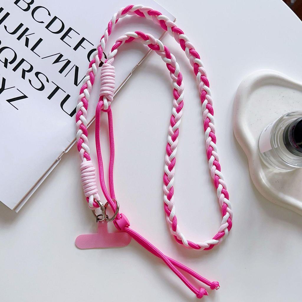 Adjustable Colorful Braided Cross-Body Lanyard with Knot for Phone or Water Bottle