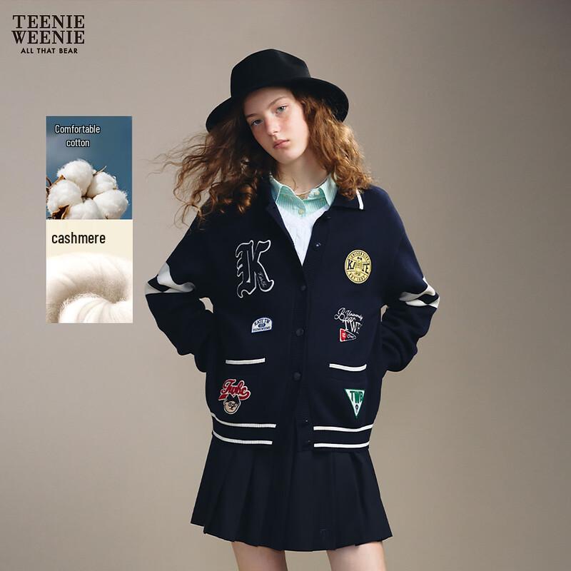 Teenie Weenie Women's Bear Letter Polo Knitted Cardigan
