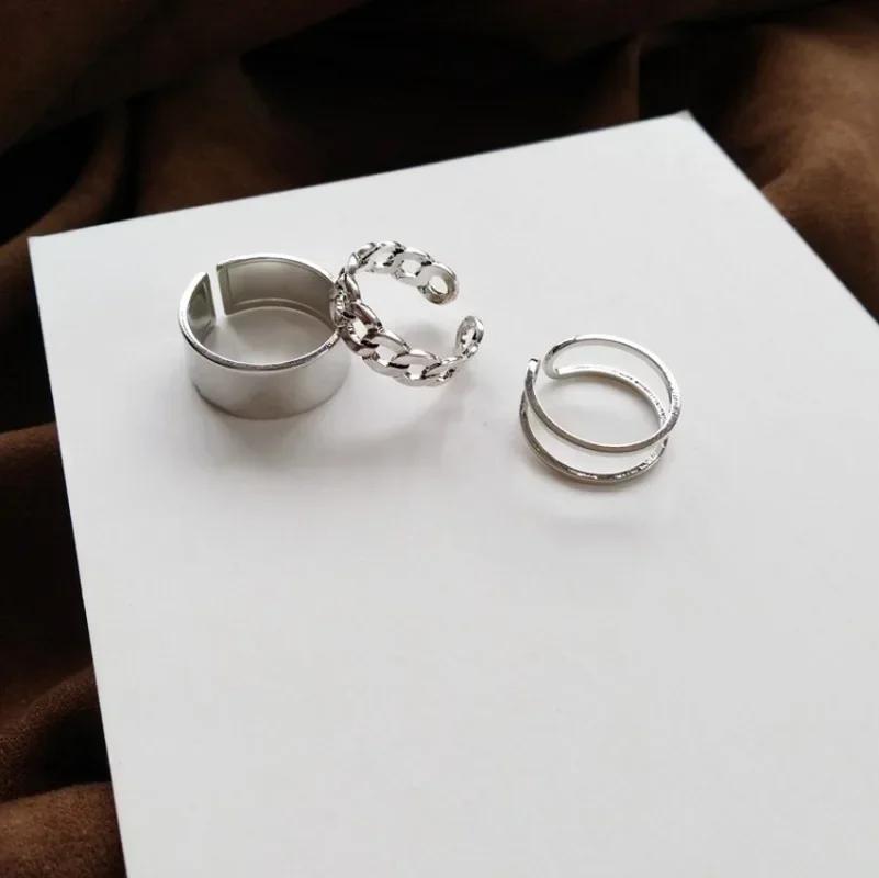 Fashion Creative Hip-hop Cold Wind Street Ring Personality Wide-faced Opening Index Finger Ring Chain Buckle Joint Tail Ring