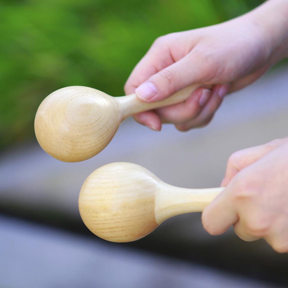 M MBAT Sand Hammer Baby Toys Orff Musical Instruments Spruce Wood Maraca Rattle Shaker Toy Kids Educate Gifts Christmas Present