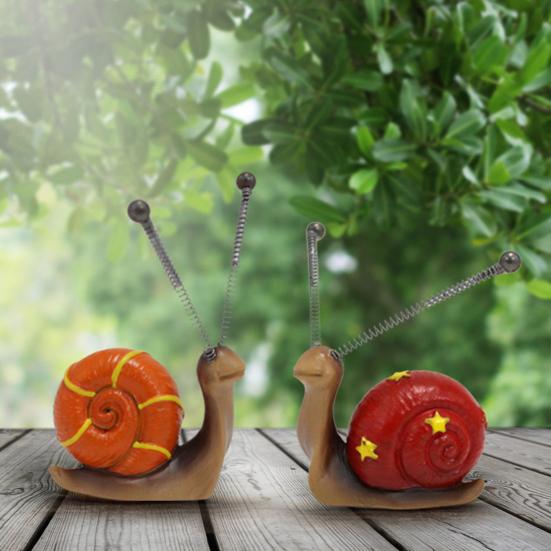 4Pcs Colorful Snail Figurine Spring Tentacles Snail Statue Resin Animal Sculpture Outdoor Garden Lawn Yard Flower Pot Decoration Ornament