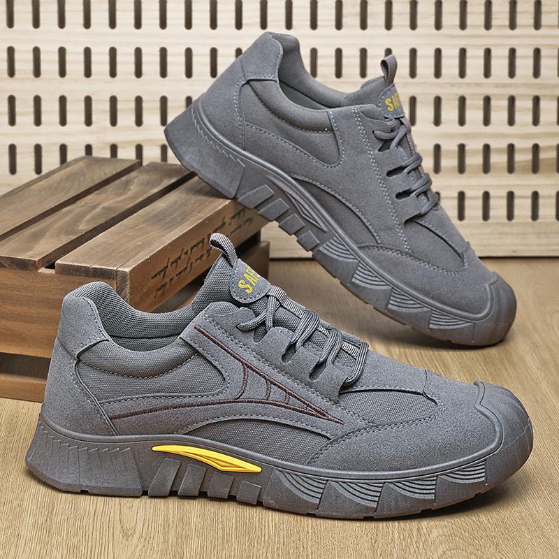 Men's Shoes Anti Slip Autumn Platform Outdoor Comfortable Wear-resistant Work Shoes Lace Up Fashion Low Cut Casual Shoes 2025