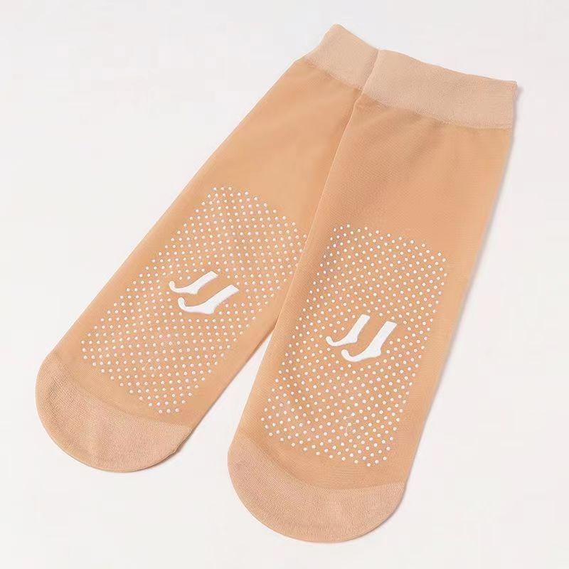10 Pairs of Women's Summer Ultra Thin Glue Non Slip Anti Hook Wire Invisible Short Socks