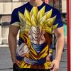 2025 New Fashion Dragon Ball 3D  Summer Short Sleeve O-Neck Goku Vegeta Men's Casual Shirt Boys