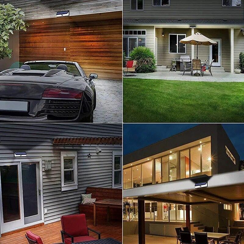 LED Solar Licht Außen Motion Sensor Wand Licht Wasserdichte Garten Lampe Strahler Für Garten Weg Straße