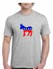 Democratic Political Party Donkey Mascot Graphic Tee Red Blue White Gray T-Shirt