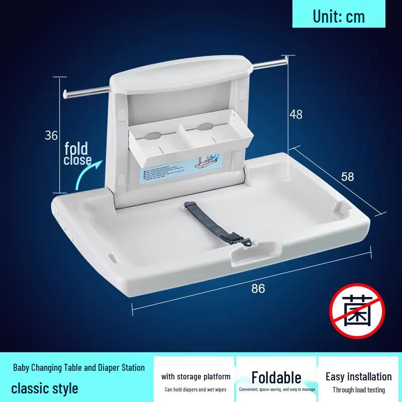 Multifunctional Baby Care & Changing Table with Third Restroom Access