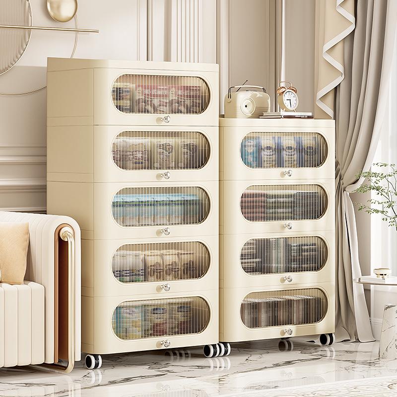 Nordic Style Plastic Storage Cabinet for Living Room or Bedroom