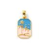 2Pcs Brass Pendants 18K Gold Plated Enamel Octagon Pearlescent Sun Coconut Tree Conch Tulip Pendants Necklace DIY 3cm X 1.4cm