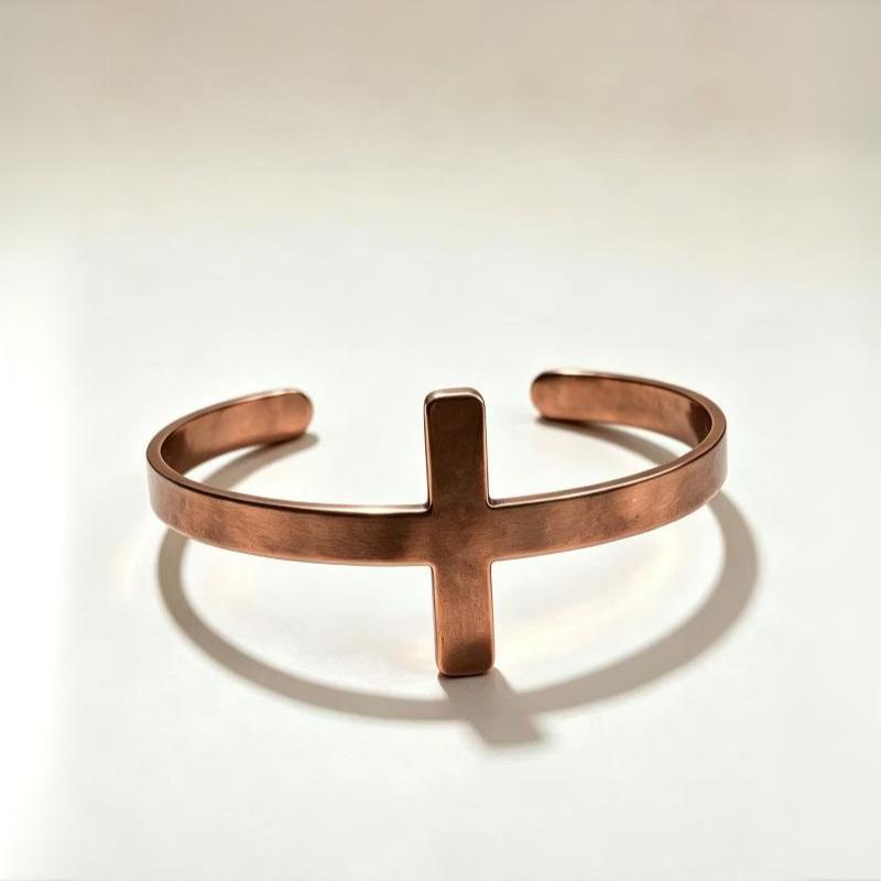 Pure Copper Cuff Bracelet Hypoallergenic Fashion Design Smooth Vintage Finish for Trendsetters Daily Street Wear