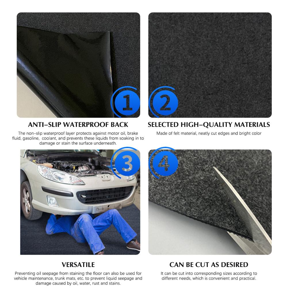 1/2pcs Non-slip Felt Garage Mats Car Maintenance Waterproof Oil Spill Mat Car Motorcycle Repair Tool Accessories