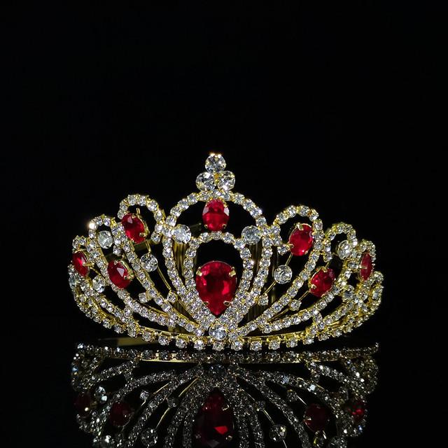 New Colorful Crystal Crown Wedding Bridal Women 'S Hair Accessories For Girls Birthday Fashion Headdress Bride Tiara Clip