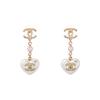 Classic Double C Pearl Heart Earrings Women Earrings Gold AB7058-B06558-NF087