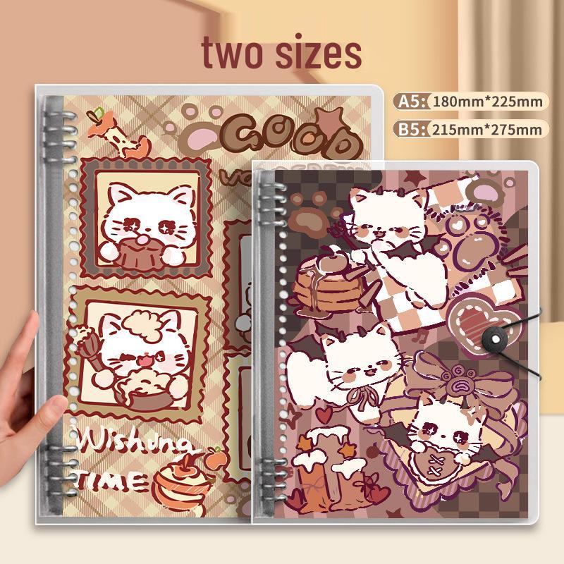High-Value Meow Fun B5 Loose-Leaf Notebook - Thick Metal Binder for Students