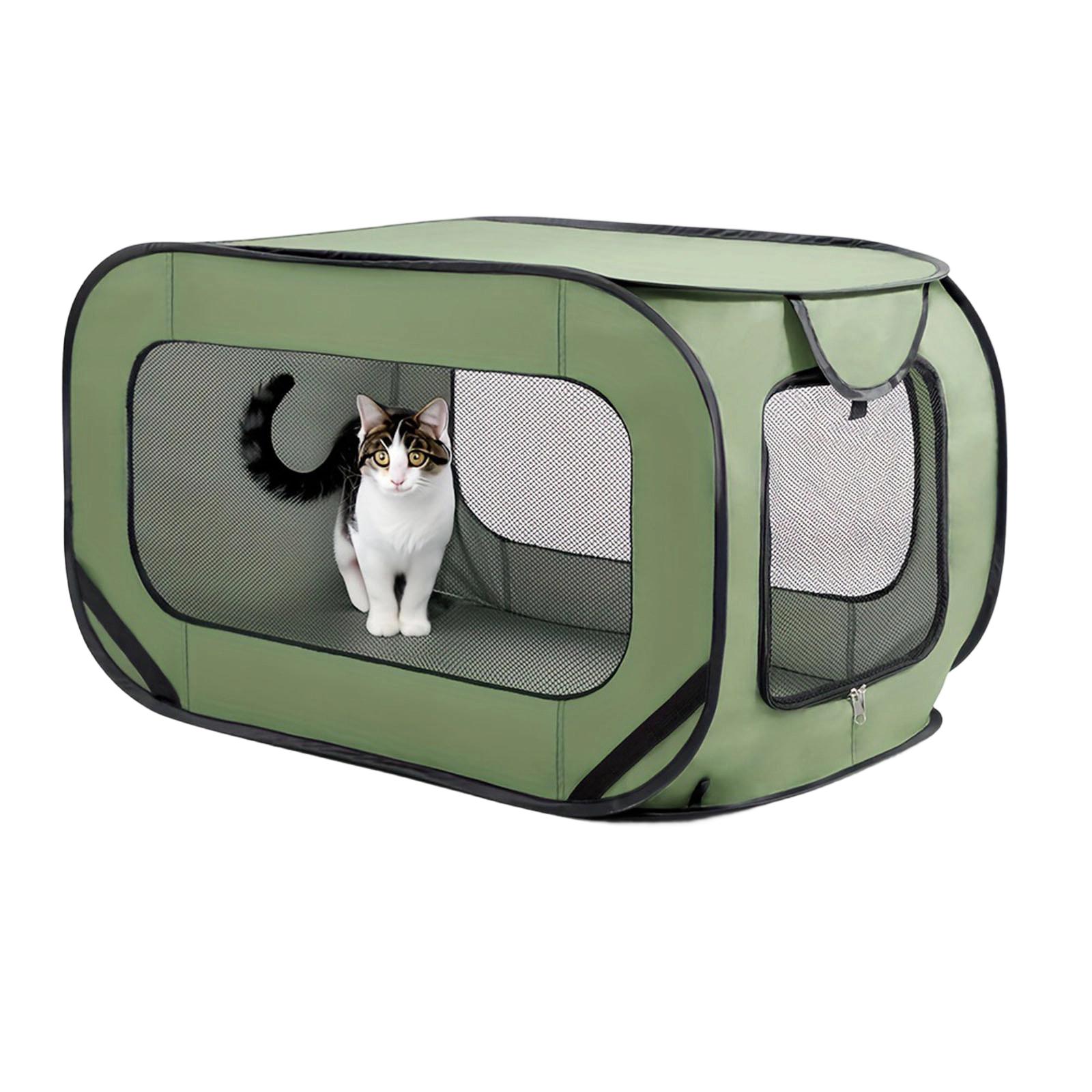 Small And Medium  Sized Pet Portable Tent Pet Enclosure зелёный