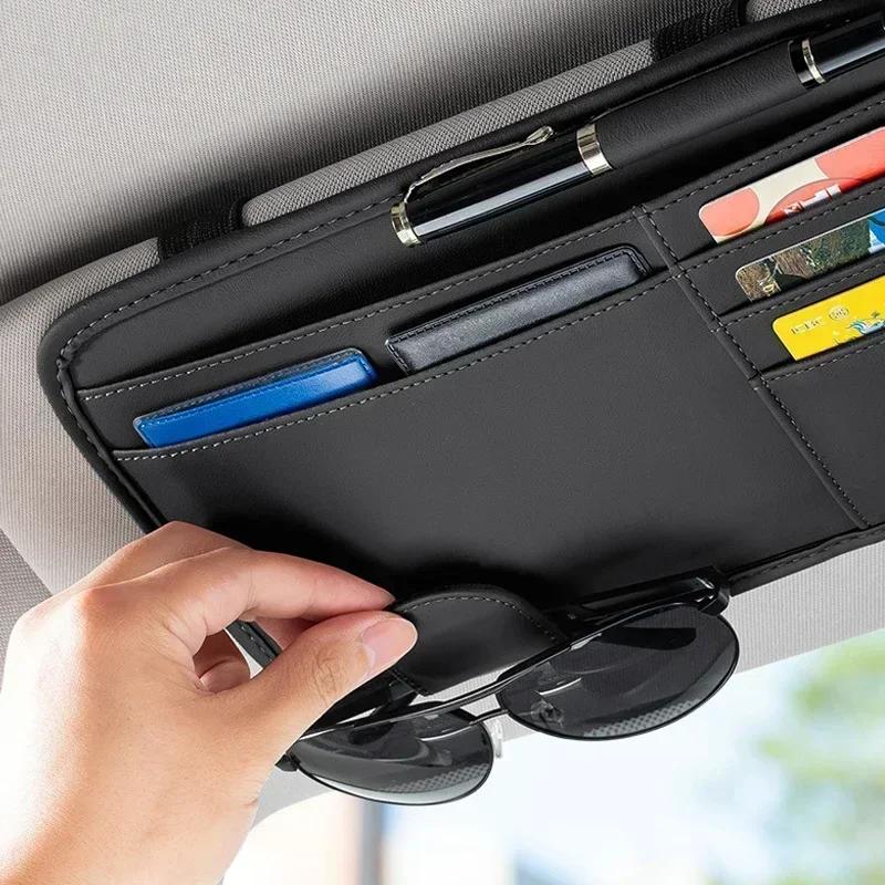 Wielofunkcyjny Klips na Okulary Samochodowe Torba do Przechowywania Kart i Długopisów na Osłonę Przeciwsłoneczną Zmodyfikowana Dekoracja