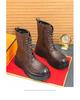 Men's British Style Leather High-Top Martin Boots - Autumn/Winter, Thick Sole, Height-Increasing, Long Lace-Up, Motorcycle Design.