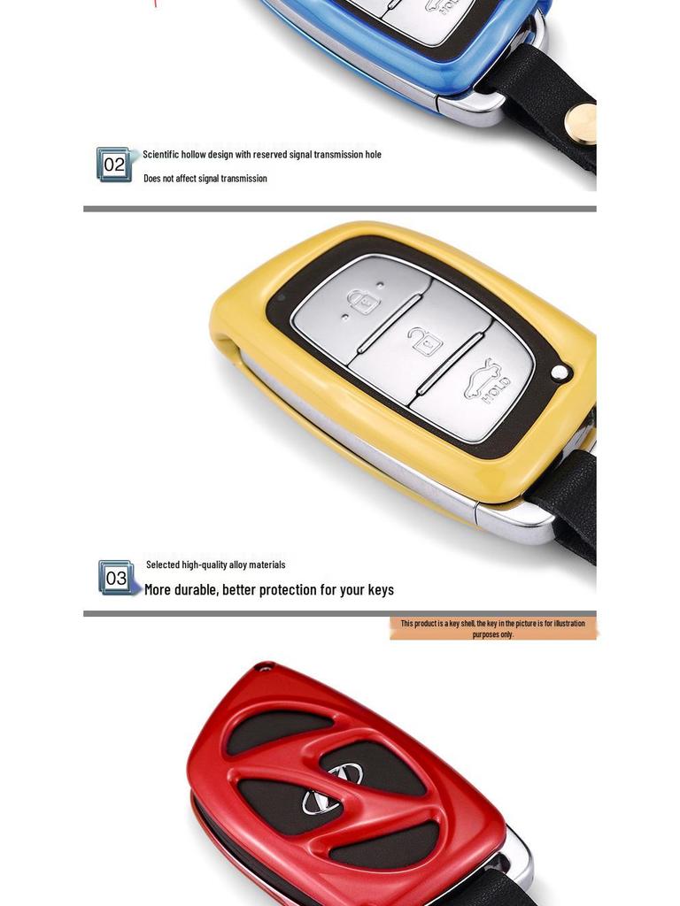 Compatible Hyundai Key Case for IX35, Elantra, Mistra, Reina, IX25, Verna, Santa Fe, Lafesta, Sonata