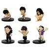 Lot de 6 Pièces/Ensemble Figurine Anime Hanma Baki 5-7.5cm Version Q Muscle Hanma Yujiro Cornichon Voiture Ornements de Bureau Jouets de Collection Cadeaux Poupées