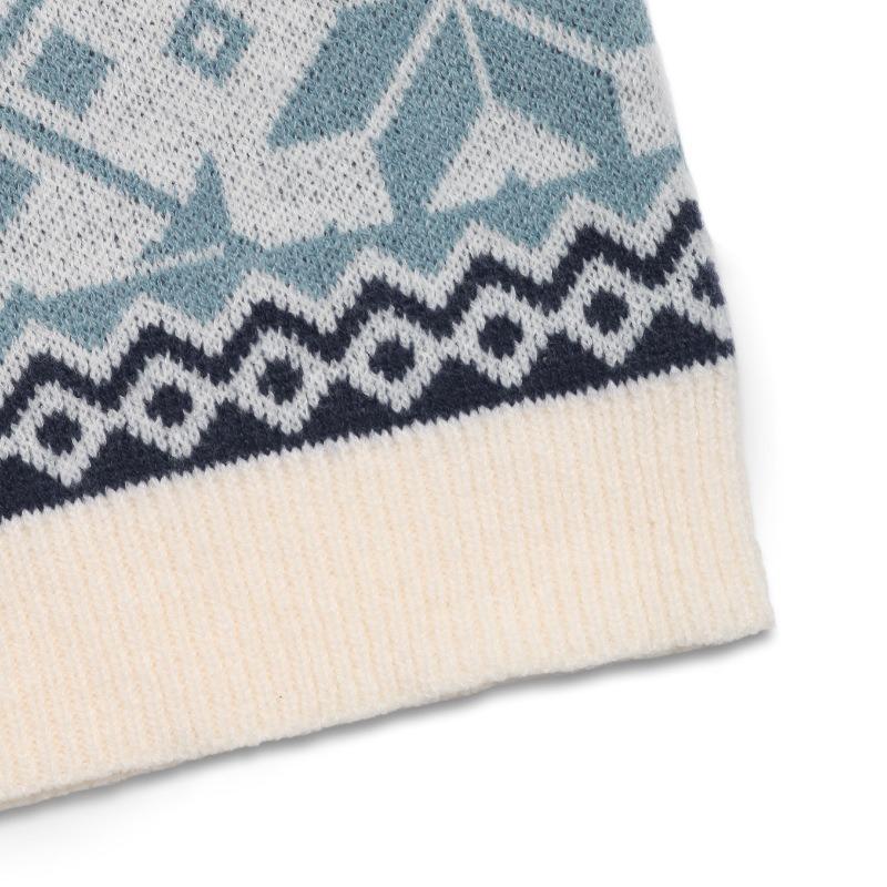 Women Vintage Nordic Style Long Sleeve Knit Sweater Snowflake Pattern