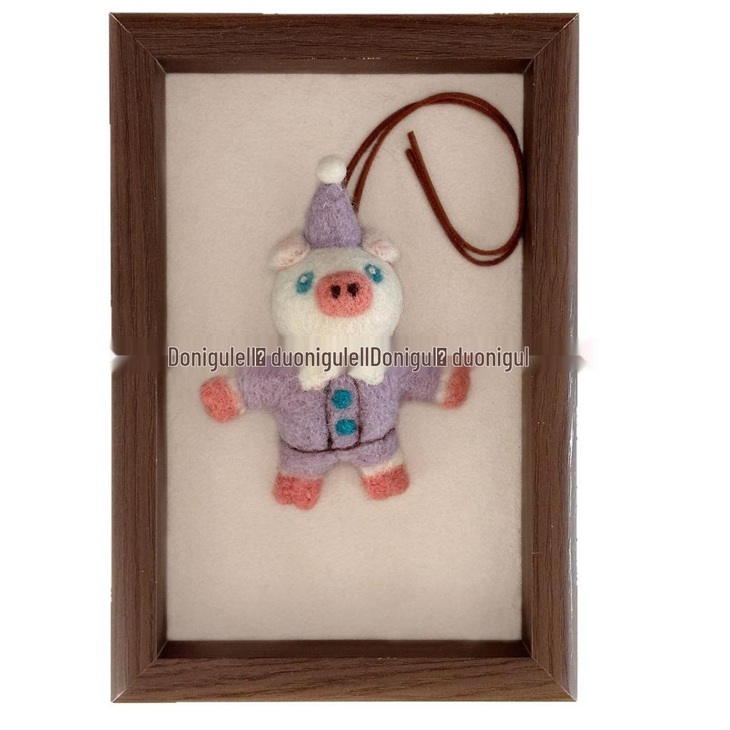 Handmade Wool Felt Cute Pig Ornament Keychain and Bag Charm