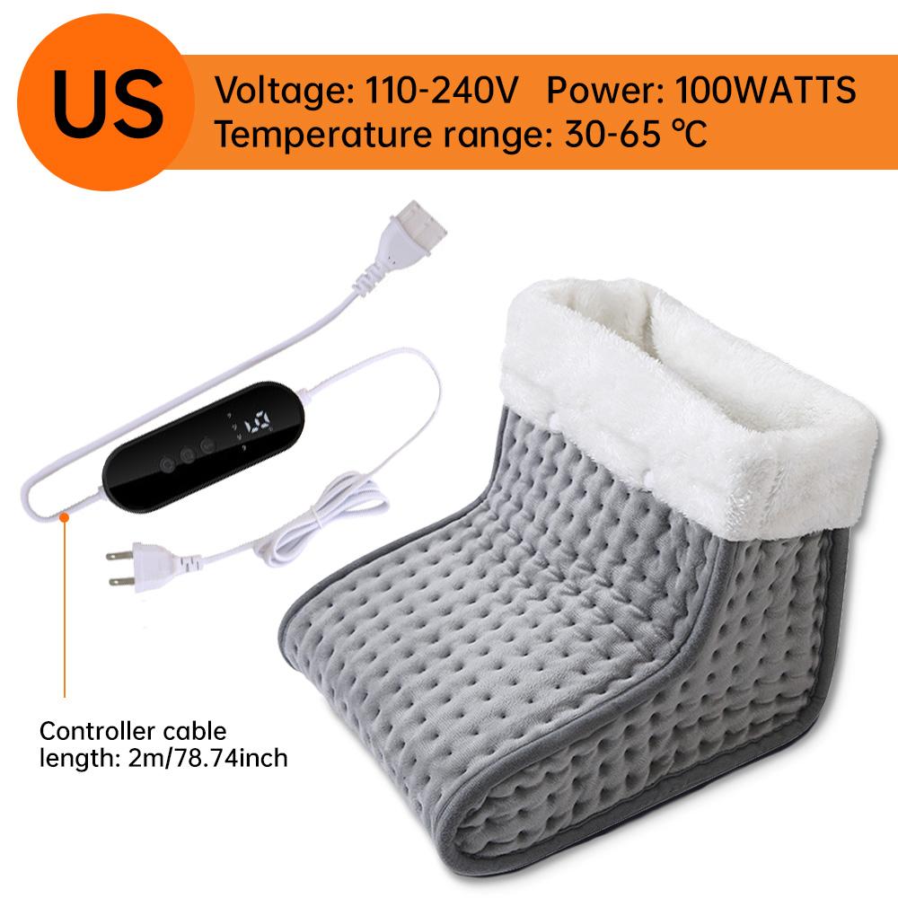 Electric Foot Heating Pad Washable Feet Warmer Heater Soft Plush Thermal Blanket Foot Warming Mat for Home Office Bedroom