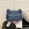 Lazy Denim Multi-layer Small Square Bag 2026 New Women's Shoulder Messenger Bag Fashion Casual Women's Bag