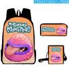Classic Popular my singing monsters 3D Print 3pcs/Set School Bags Laptop Daypack Backpack Inclined shoulder bag Pencil Case