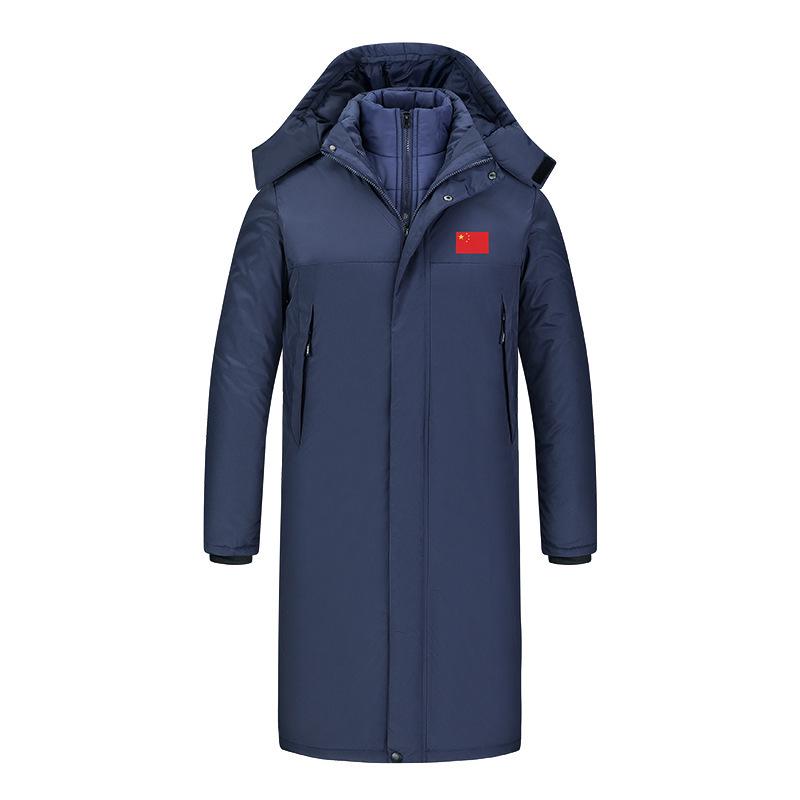 Huolihuomian 3-in-1 Sports Cotton Coat with Removable Liner - Long Style Chinese Team Overcoat