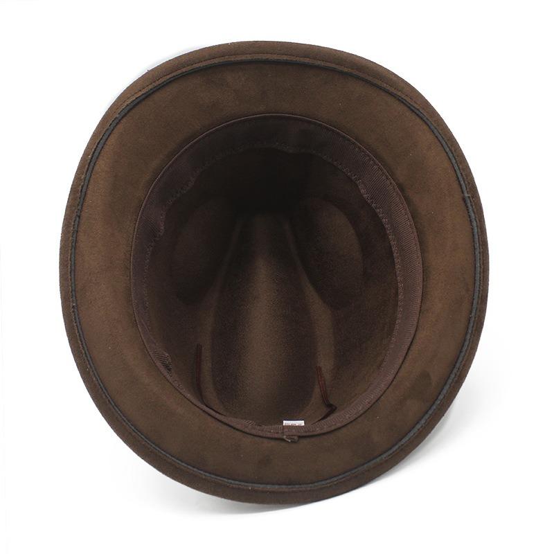 Faux Suede Gentleman Hat Small Brim Classic Jazz Panama Hat