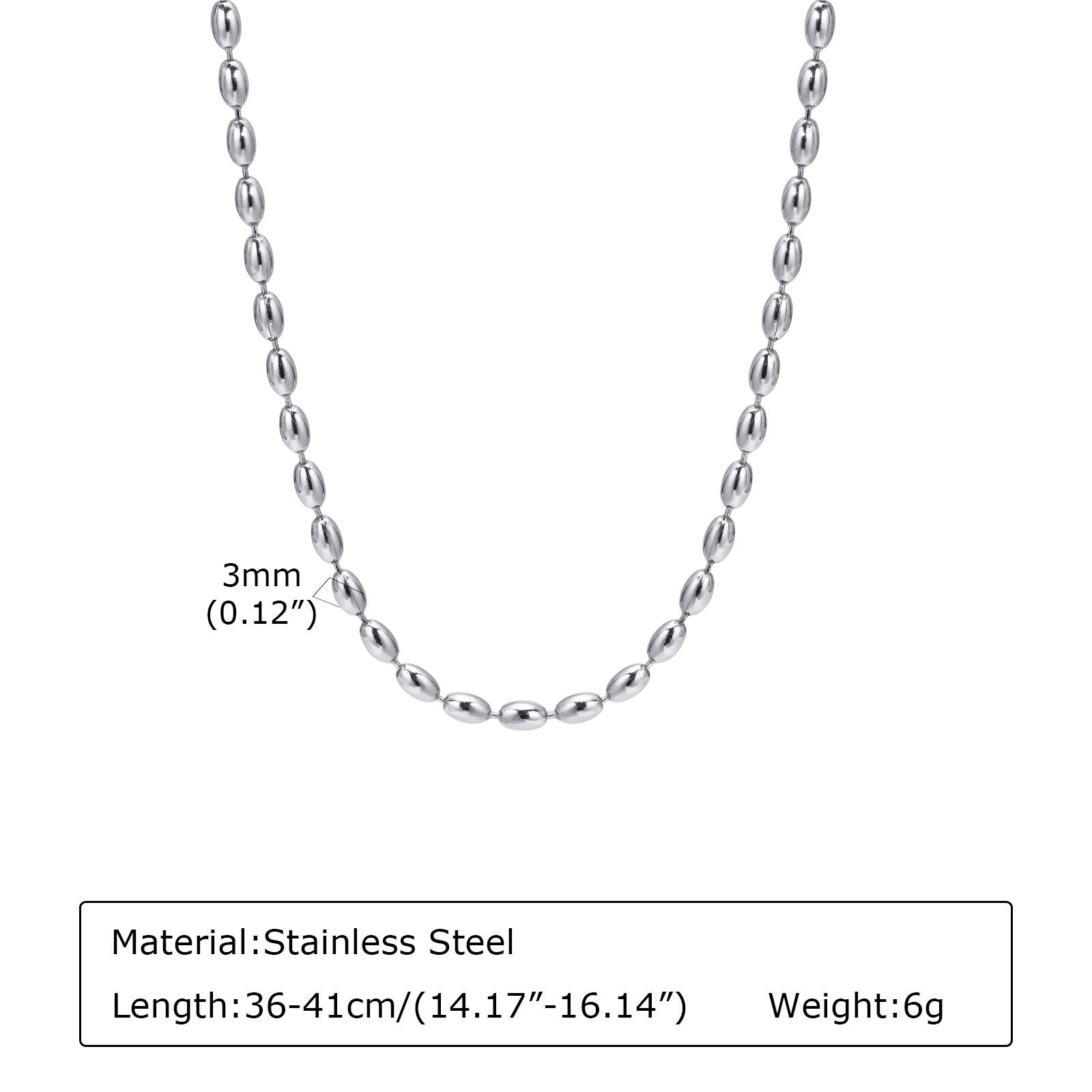 

2mm/3mm Oval Beaded Chain Necklace, Ball Beaded Choker for Women Girls Layered Jewelry