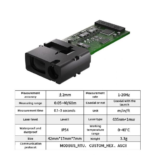 Hochpräzises Laser-Entfernungsmessmodul Fabrik-Infrarot-Entfernungsmessmodul Sensor Modul 60 Meter