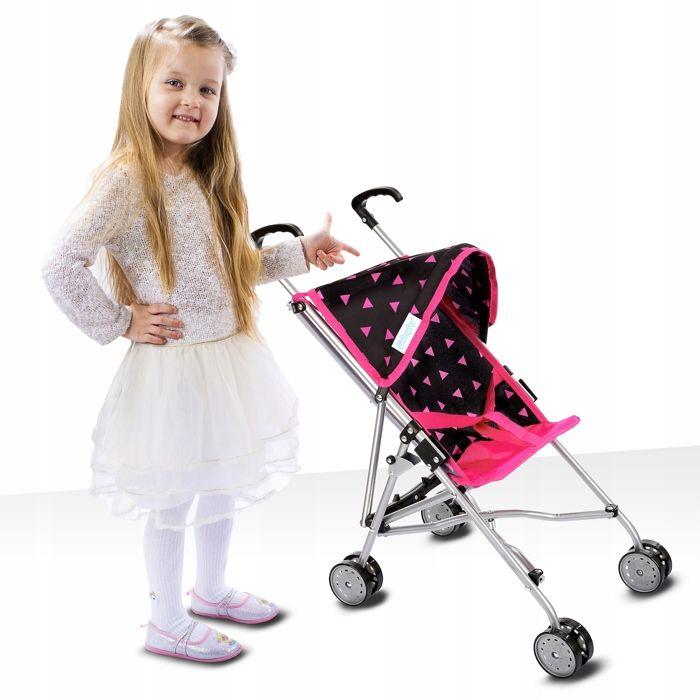 Poussette canne pour poupée légère et pliable avec harnais - Kinderplay (KP0290R)