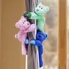 Dopamine Curtain Bear Tiebacks With Plush Fabric For Kids Room Window Decoration