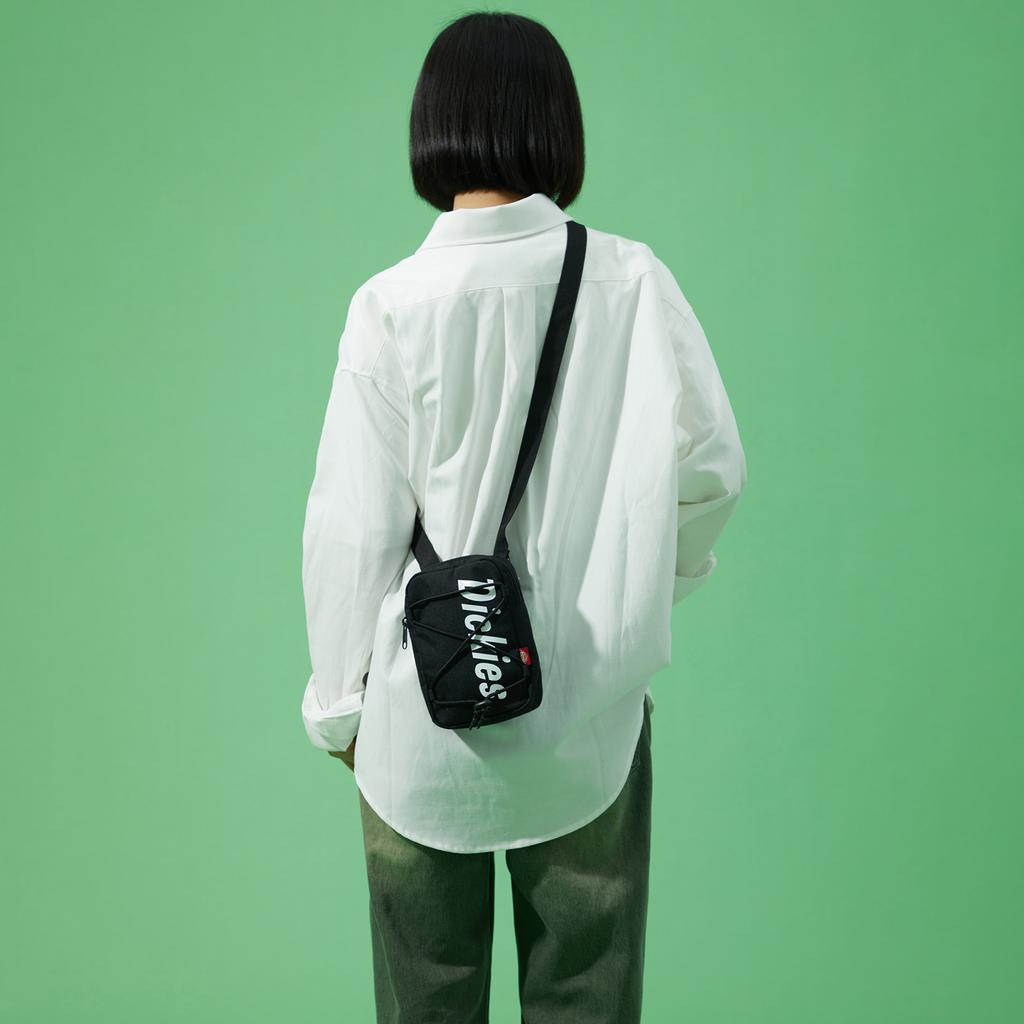 New Dickies Polyester Lace Up Crossbody Bag Regular Unisex Black DK010530BLK1