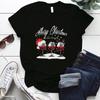Wine Glasses Christmas T Shirt Women's Fashion Funny Merry Christmas T Shirt Cute Women Graphic T-shirt Clothing