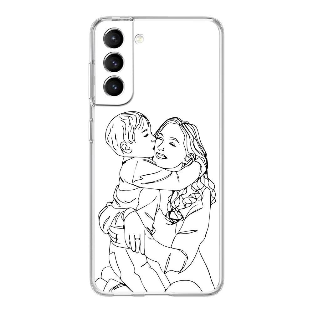Phone Case For Samsung Galaxy S24 Plus S23 S22 S21 S20 FE Ultra 5G S10 S10E S9 Soft Clear Silicone Cover Baby Girl Mom Family