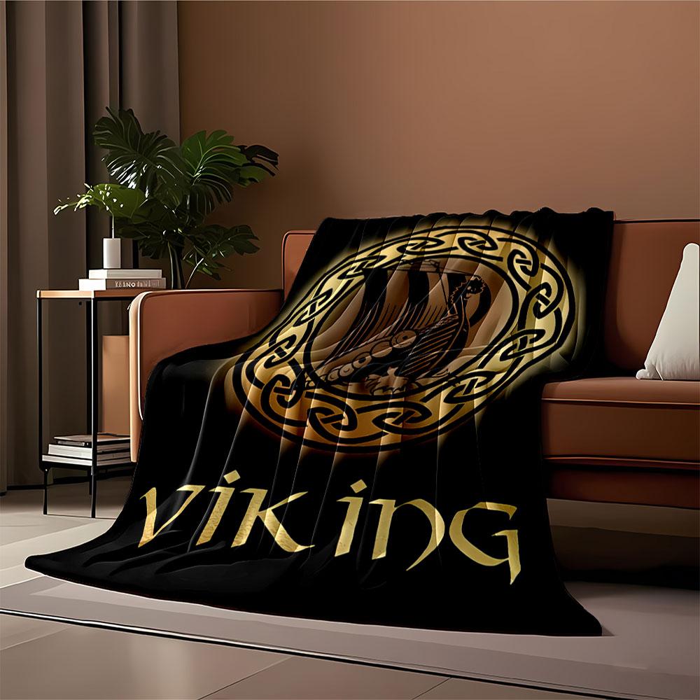 Viking Ship Art Blanket for all seasons blanket lunch break throw gift