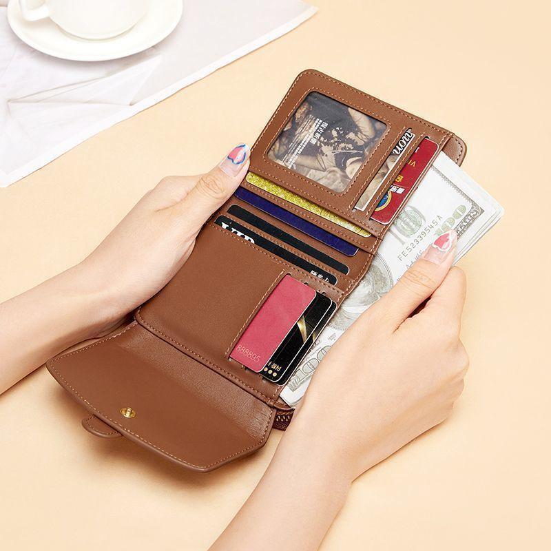 Women’s Short Wallet PU Leather Bifold Wallet with Zipper Coin Pocket Card Holder Compact Clutch Purse RFID Blocking Small Lady Wallet
