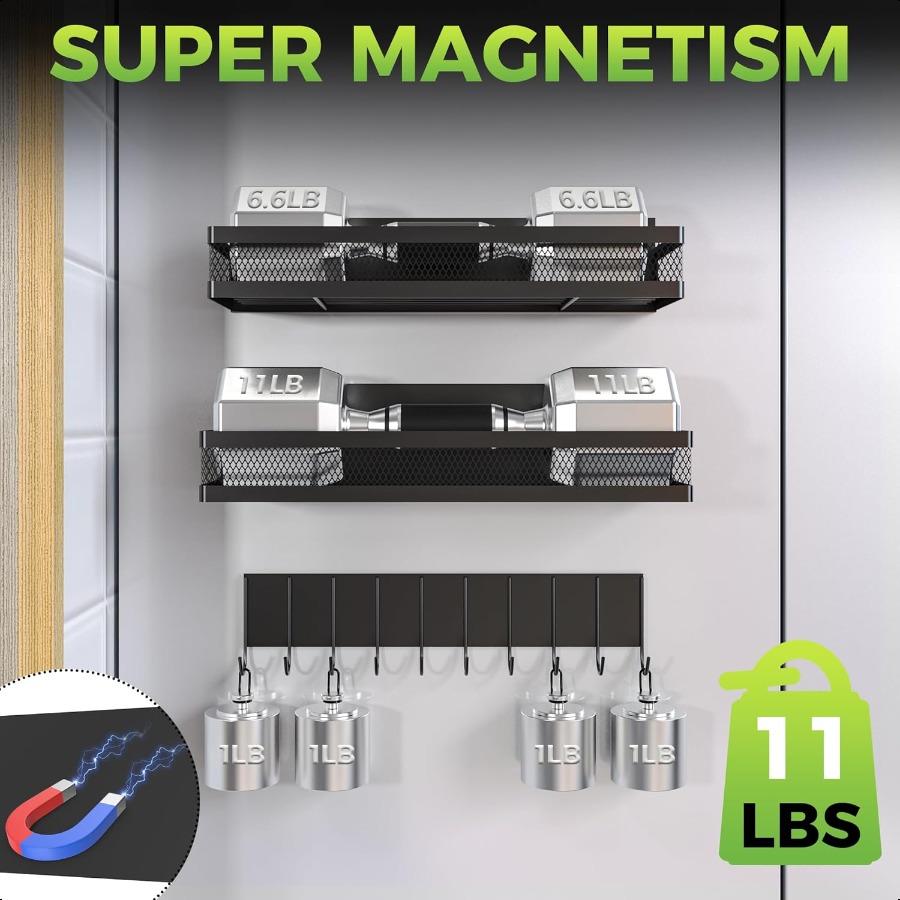 3 Pack Strong Magnetic Spice Rack for Refrigerator on Oven Movable Kitchen Organizers and Storage for Spices Shelf Wall Mounted