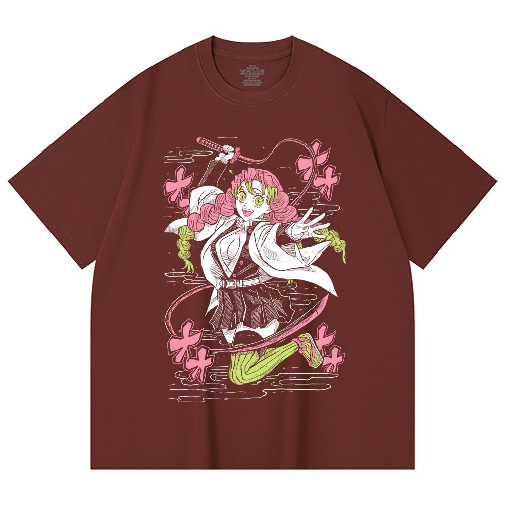 230 Gsm 100% Cotton Demon Slayer V49 Mitsuri Print Unisex Heavy Cotton T Shirt
