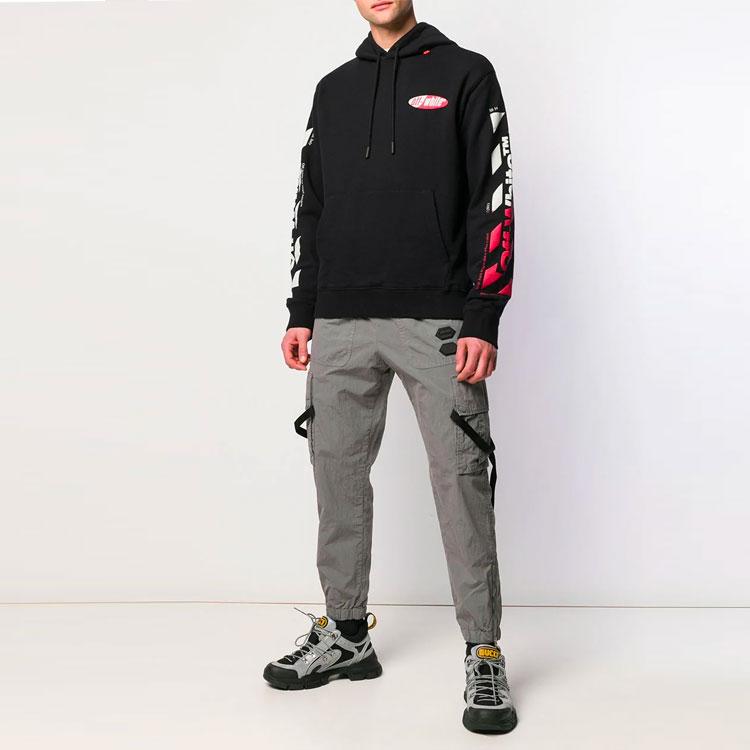 Off-White Mixed Print Loose-Fit Sweatshirt Men Tops Black OMBB034S190030061020