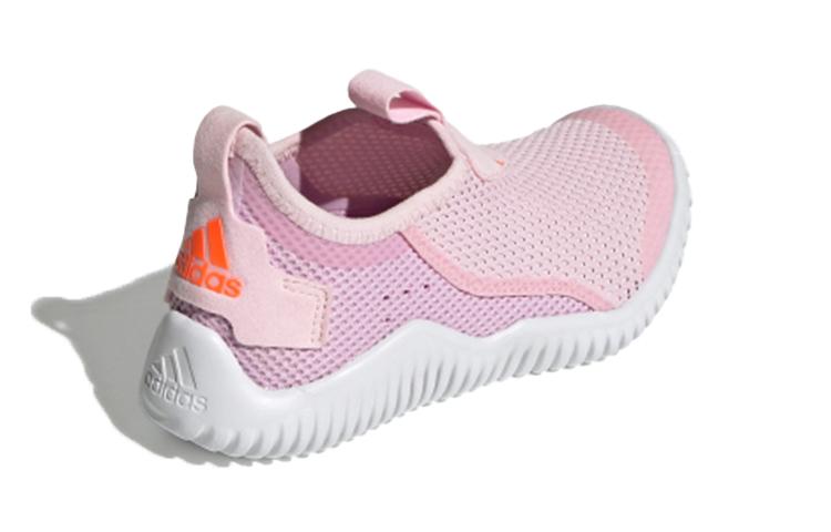 Adidas Rapidazen S .Rdy C Slip Resistant Abrasion Resistant Mid top Kids' Running Shoes Pink White FZ3955