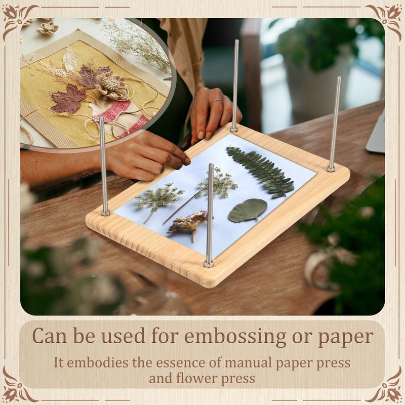 Book Press Bamboo Wood Book Binding Press Portable Paper Press for Bookbinding Practical Book Binding Tools for Craft
