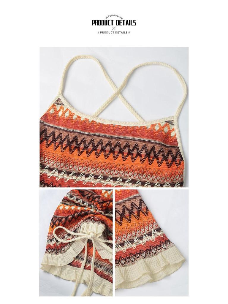 Spaghetti Strap Embroidered Summer Dress - Ethnic Style